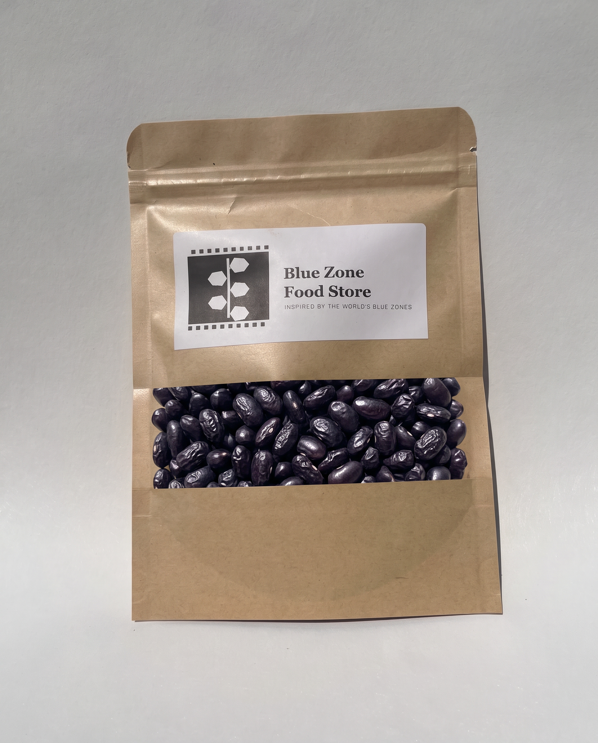 Blue Zone Food Store kraft pouch of Dried Black Beans