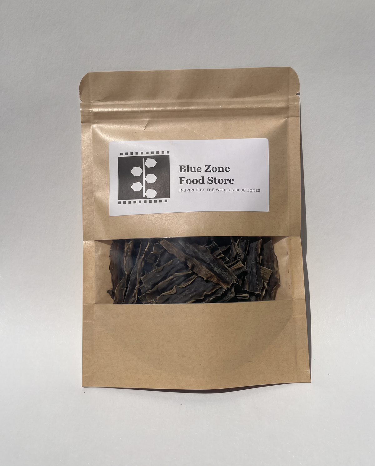 Blue Zone Food Store kraft pouch of Dried Kombu