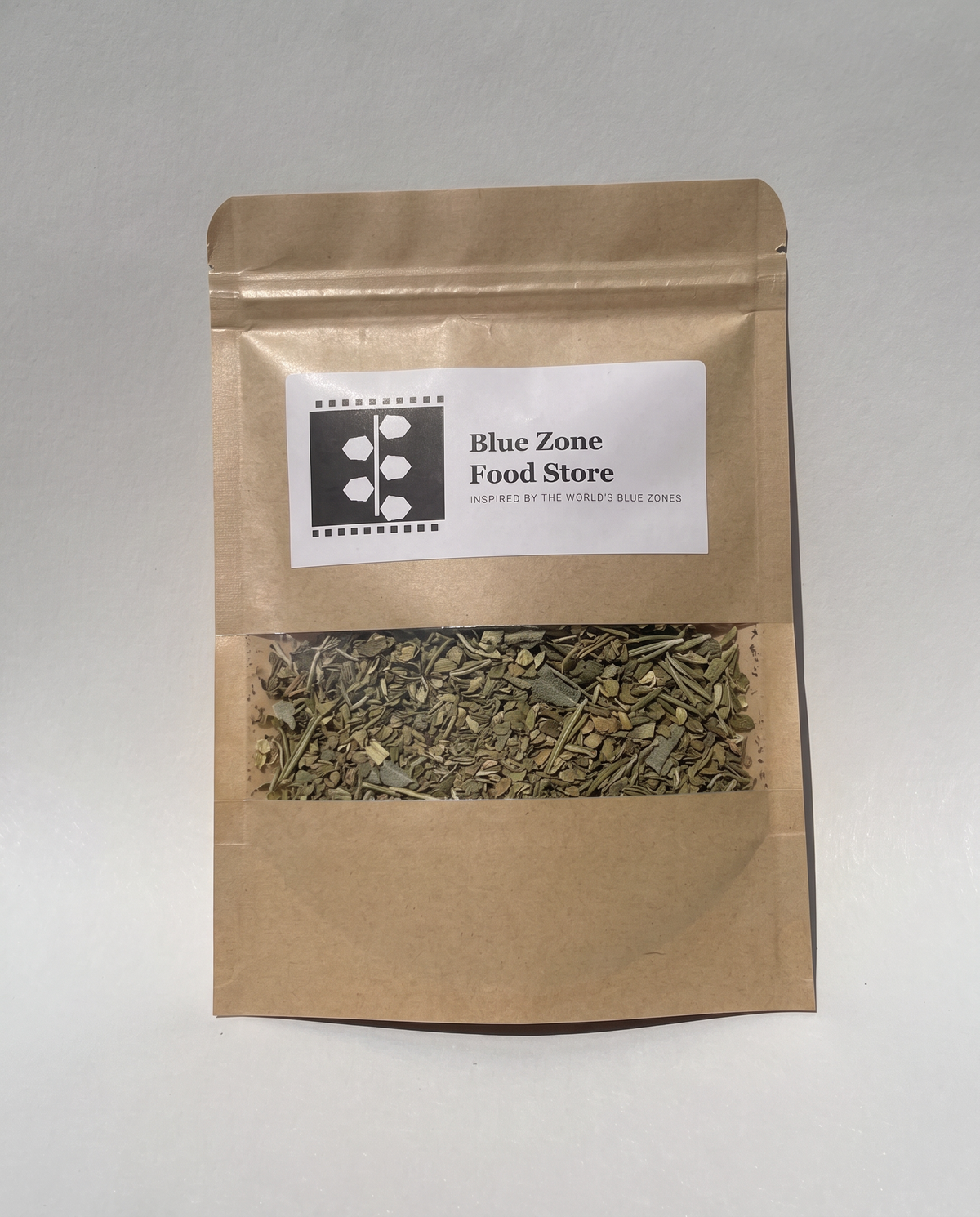 Blue Zone Food Store kraft pouch of Ikarian Dried Herb Blend