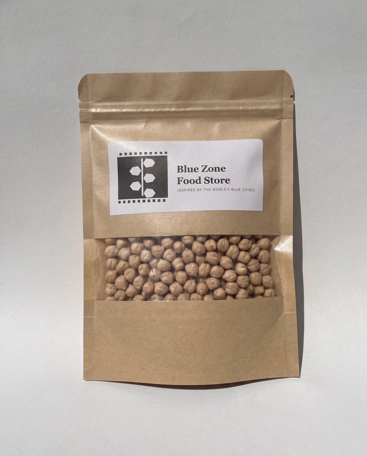 Blue Zone Food Store kraft pouch of Dried Chickpeas
